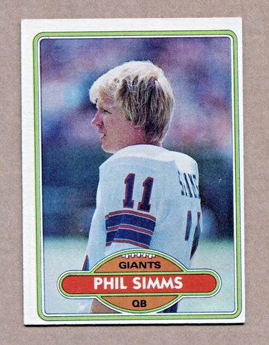 1980 Topps Football Phil Simms #225 Rookie (RC) New York Giants EX