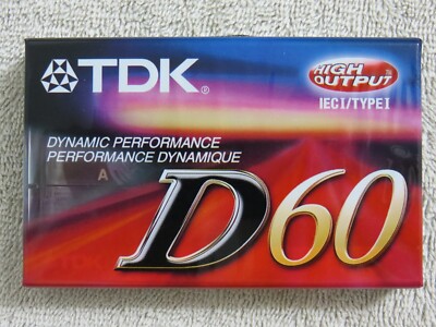 NEW/SEALED - TDK D60 60 Minute Audio Cassette Tape IEC1/TYPE1 Made in Japan