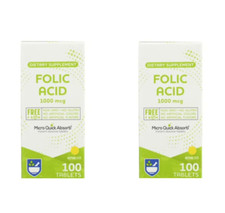 RITE AID TWIN PACK Folic Acid Instant Dissolve Tablets 1,000 mcg -200 CT.-NEW 
