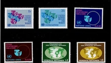 UN Scott #NY 318-19, Geneva 90-91 & Vienna 9-10, Singles 1980 Complete FVF MNH
