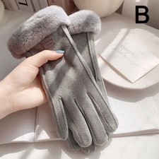 Thick Fur Gloves Women's Winter Warm Outdoor Full Finger Mittens Fashion Glove