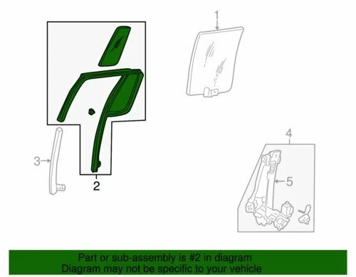 Vidrio de ventilación izquierda Ford Explorer Mountaineer 2008-2009 OEM NUEVO 2C5Z-7825767-BAA Foto 2 de 2