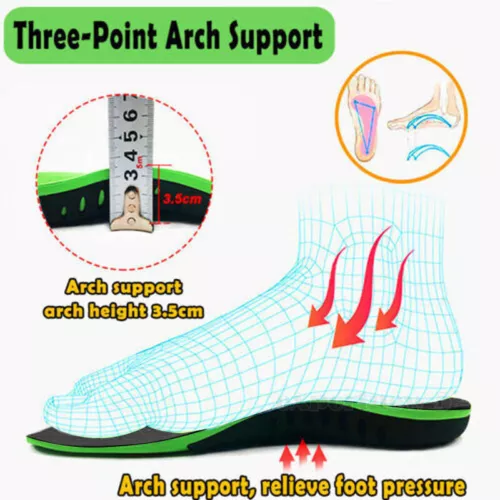 Work Boots Feet Arch Support Orthotic Plantar Fasciitis Gel Cushion Shoe Insoles - Picture 8 of 20