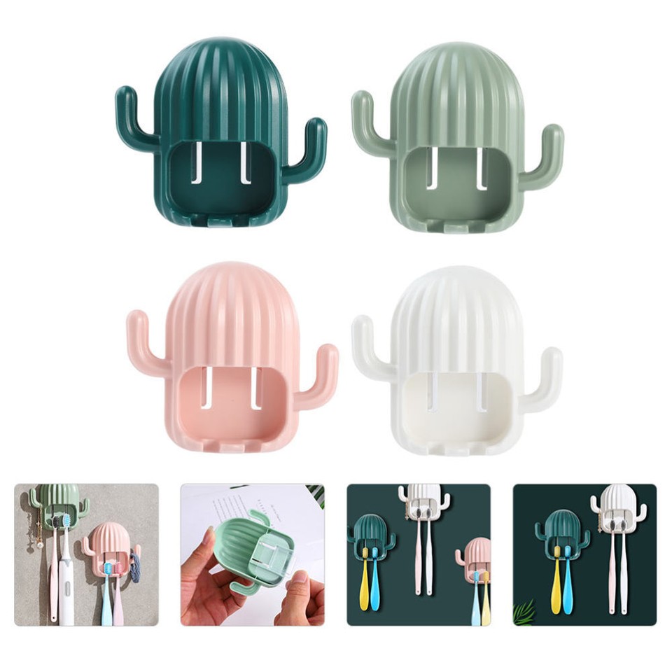 4 Pcs Jewelry Holder Cactus Toothbrush Wall Bathroom Accessories eBay