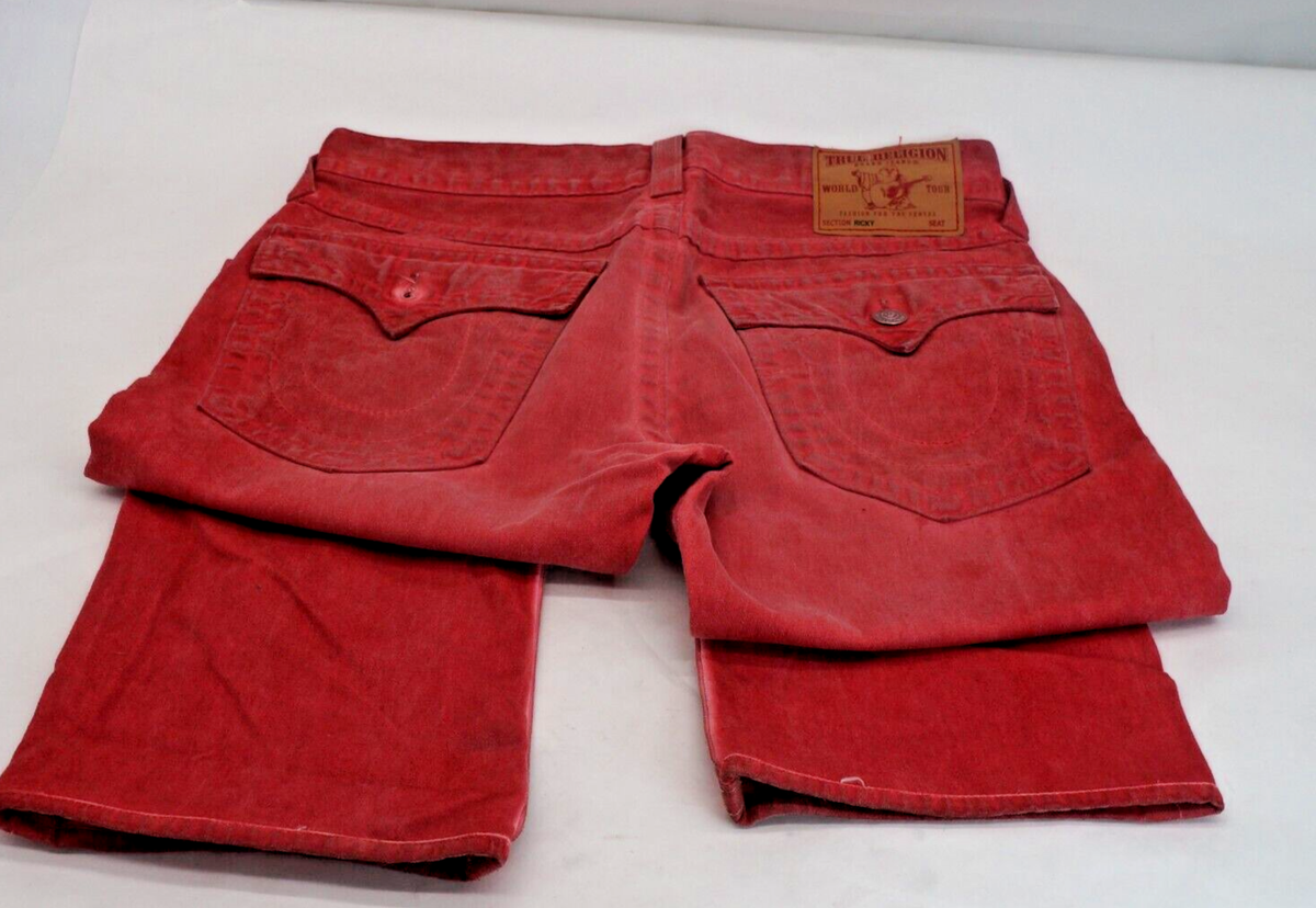 True Religion World Tour ダークレッドデニム True Religion Ricky World Tour, Size 33 Inseam 30 | eBay