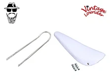 20" ORIGINAL LOWRIDER All White BANANA SEAT W/Chrome Sissy Bar FOR 20" Bicycle