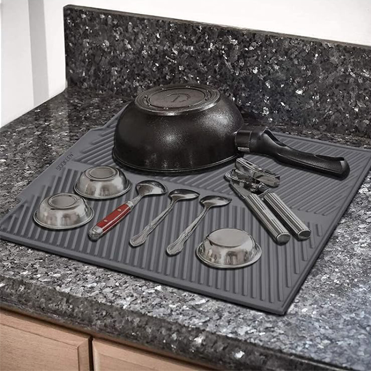 Silicone Sink Draining Board Mat Dish Glassware Kitchen Drainer Drying