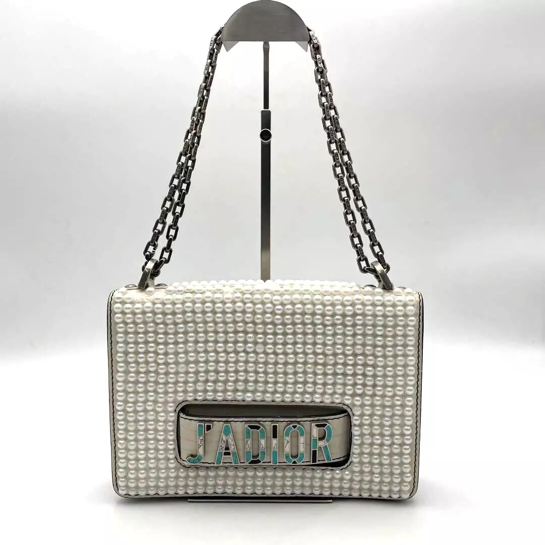 Sac bandoulière Christian Dior J'Adior chaîne blanc beige 250210