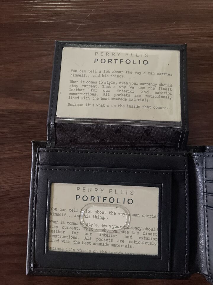 Perry Ellis Portfolio Men's Passcase Wallet Black Soft Touch | eBay