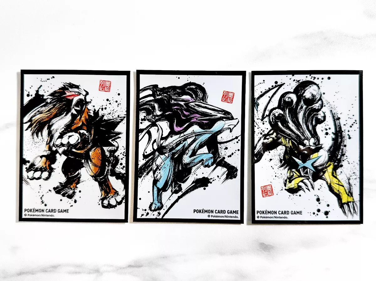 Entei, Suicune & Raikou  Pokemon, Pokemon sleeves, Pokemon sun