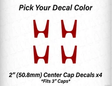 2 Inch H Center Cap 48mm Wheel Rim Decals Stickers for Integra Civic TYPE R JDM