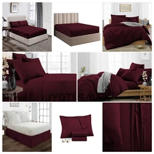 100% Egyptian Cotton 1200 Thread Count Wine Solid Select Sheets OR Duvet Covers