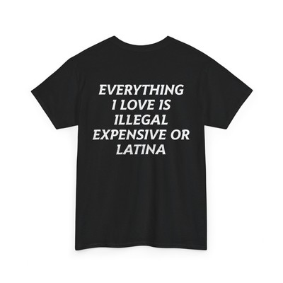 Everything I Love Is Illegal Expensive Or Latina Women Men (on Back) Shirt