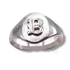 Initial Letter B Signet Sterling Silver Baby Child Pinky Ring SZ 3