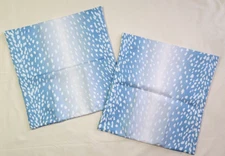 Decorative Throw Pillow Covers 18x18 Blue White Ombre Animal Print Couch Bed