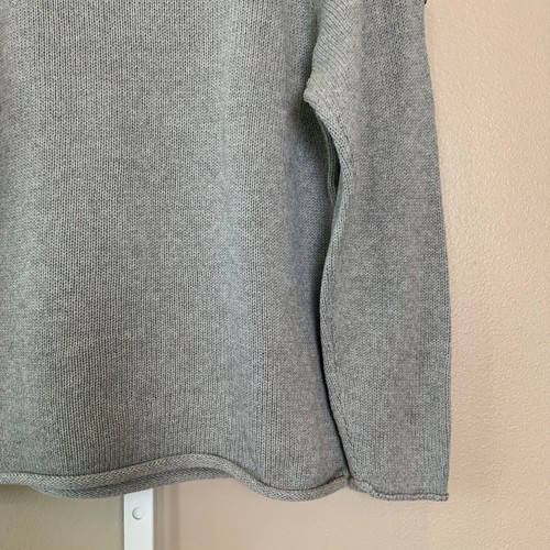 Boys GAP Gray Cotton Rollneck & Rolled Hem Patch Pullover Sweater, MEDIUM (8) - Picture 10 of 22