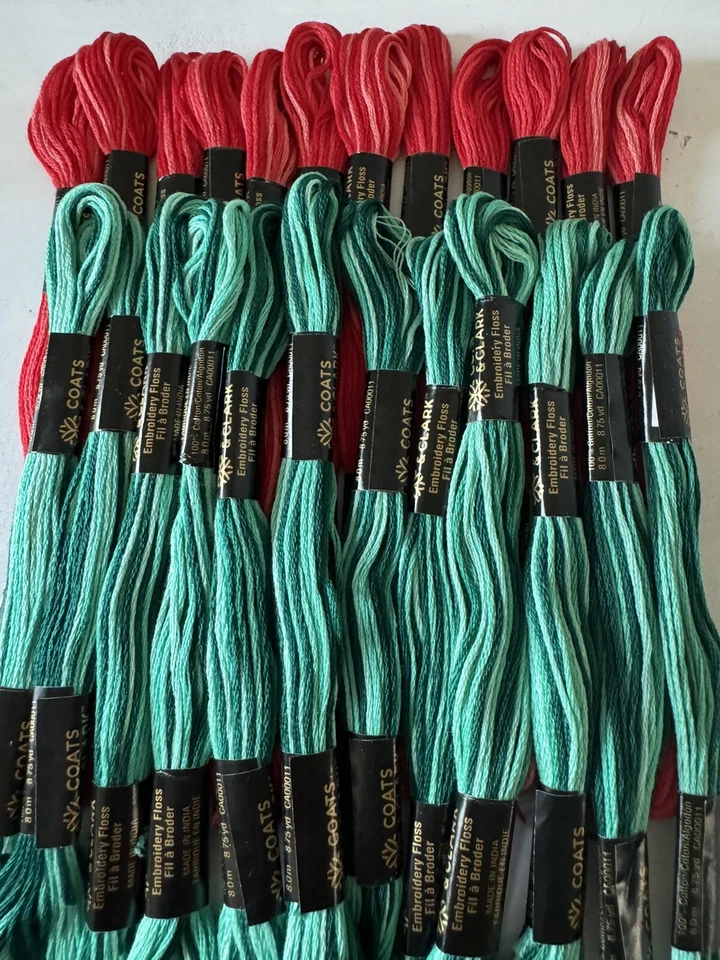 Coats & Clark Variegated Embroidery Floss Thread~Lot of 24 skeins~Red and Green - Image 4 of 4