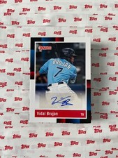 *2022 Donruss Vidal Brujan Rookie Autograph RC #R88S-VB 1988 Retro Tampa Rays