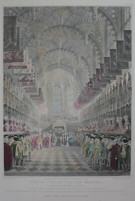 John Preston Neale English 1780-1847 Hand colored engraving Henry VII Chapel 