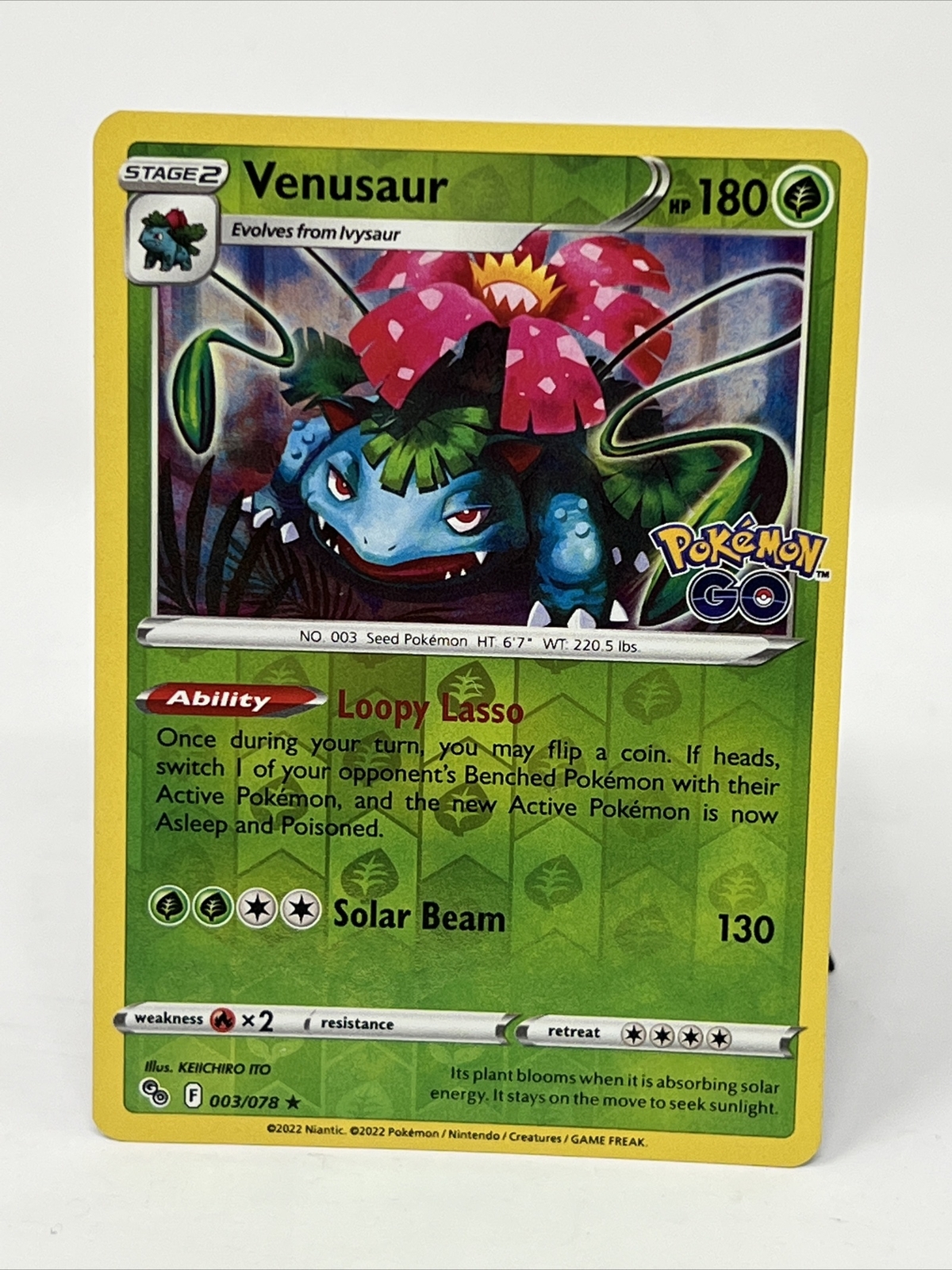 Pokémon TCG Venusaur Pokemon GO 003/078 Reverse Holo Holo Rare eBay