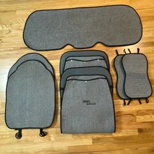 SOJOY Universal 4 Seasons Full Set Of Car Seat Cover Gel Cushions Black & White