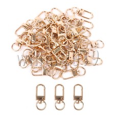 Light Gold Mini Metal Swivel Lobster Clasp for Sewing 0.37" Inner Dia Pack of 50