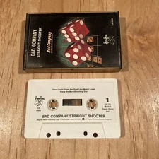 Bad Company - Straight Shooter CASSETTE TAPE 70/80s US issue paul rodgers free