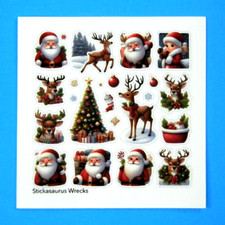 Christmas Santa  Reindeer Mini Sticker Sheet