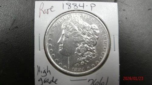 1884-P AU Morgan Silver Dollar #7661