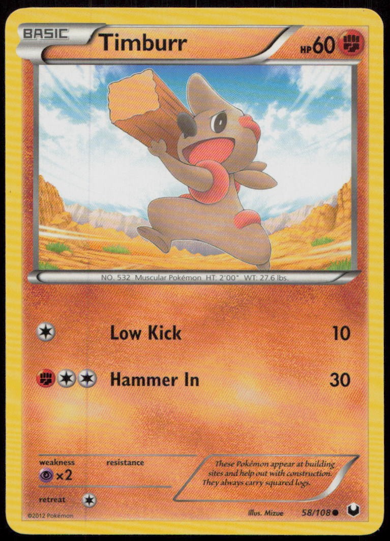 Timburr 58/108 MP Dark Explorers Common Pokemon