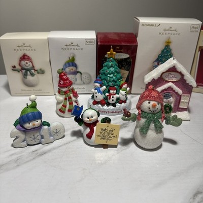Hallmark Keepsake Ornaments Frosty Fun Decade Snowman Tree Christmas Friends Lot