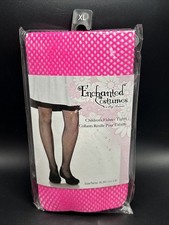 Enchanted Costumes Girls Neon Pink Fishnet Tights Sizes X-Large 11-13
