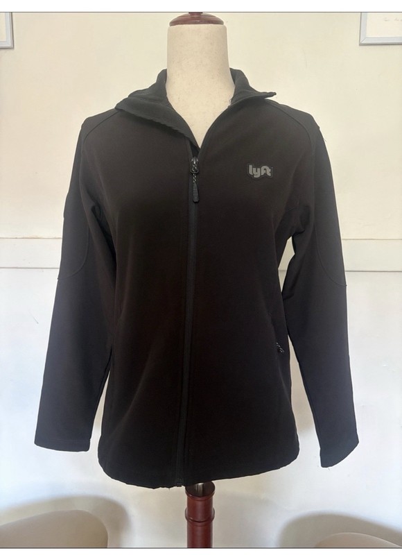 Lyft Womens 1K Ride Nylon Full Zip Jacket Reward Club Coat Black Small