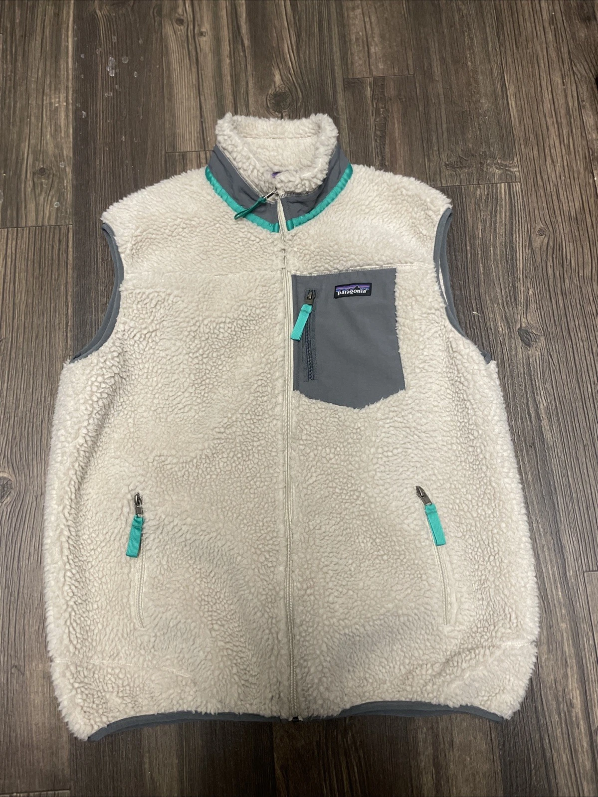 Patagonia Retro-X Fleece Vest Mens XL Beige Sherpa Full Zip Lined Outdoor Preppy