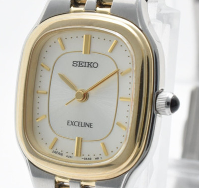 Seiko Exceline 4J41-0AA0 Quartz Ladies Watch Gold Silver Two-Tone Works #40