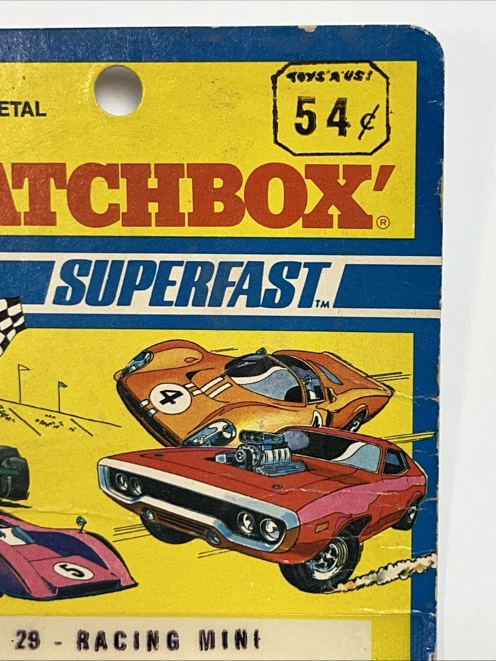 Rare 1971 Blisterpack MATCHBOX SUPERFAST #29 RED RACING MINI COOPER MOC Vintage - Image 4 of 4
