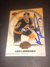 JSA Ken Linseman Signed Gold Upper Deck Bruins Centennial Autographed Card 143