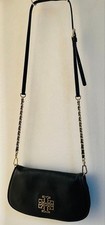 Tory Burch Black Leather Shoulder Bag Used Formal Casual Crossbody Authentic