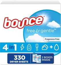 Bounce Free and Gentle Dryer Sheets Unscented Fabric Softener 330 Count