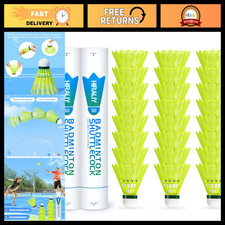 Yellow Nylon Badminton Shuttlecocks - 12/24 Pack Birdies for Training  Play