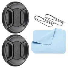 2Pcs Center Pinch Front Lens Cover Dust Camera Lens Cap for 58mm Thread Lens