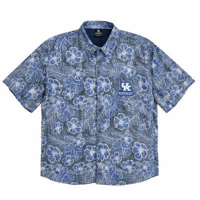 #ad #ad Kentucky Wildcats Hawaiian Shirt Mens XL Blue Floral Top Of The World NCAA $29.95