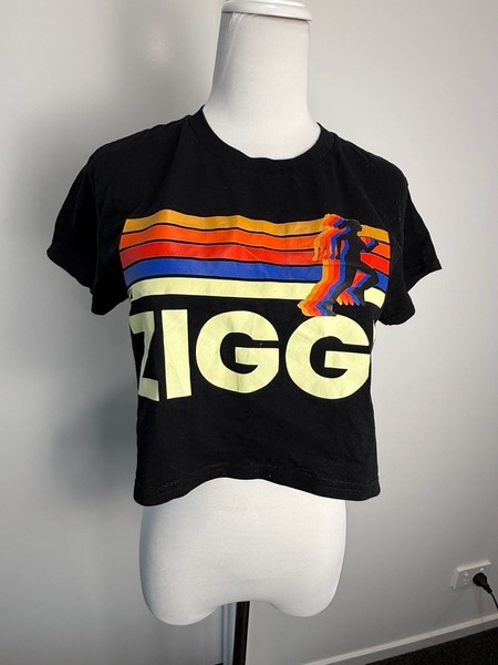Ziggi Black Graphic Print Crop T-Shirt Size XS