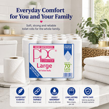 Toilet Rolls 2ply Quilted Tissue Paper Soft Luxury Roll White Embossed Bulk Buy