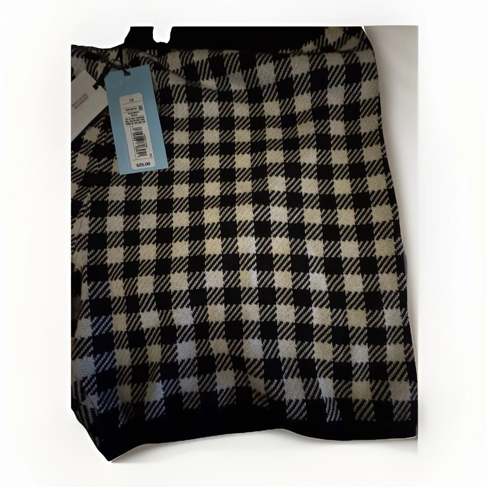 Pantalones Cortos de Bicicleta Future Collective Tejidos a Cuadros Negros Blancos Pata de Gallo Talla 1X Nuevos Foto 3 de 4