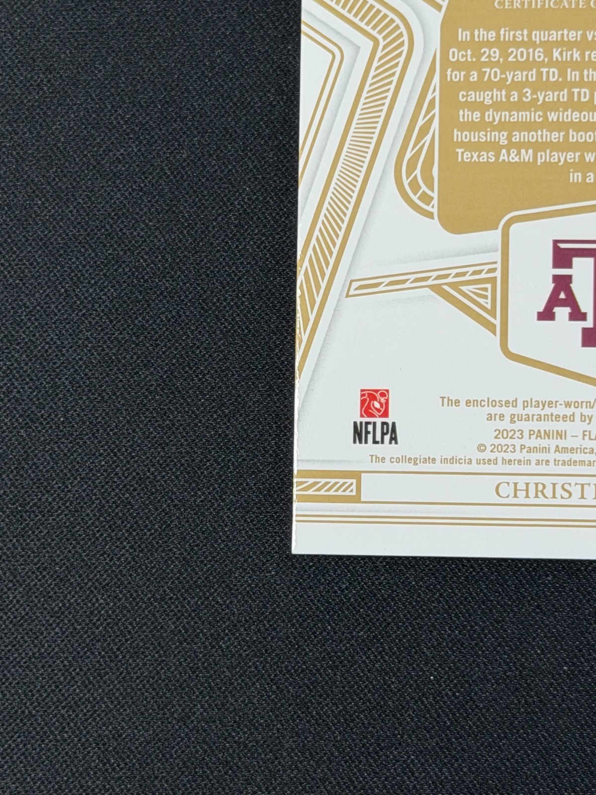 Christian Kirk 2023 Flawless Star Swatch Signatures Platinum 1/1 Texas A&M view 11