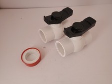 2 PACK - 1 1/ 2" PVC Ball Valve Threaded Double Female NPT PVC Shut Off Valves