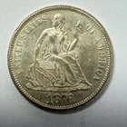 1876 Seated Liberty Dime US 90% Silver Coin 10c