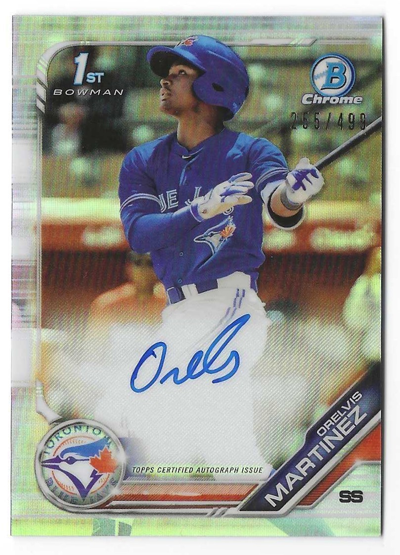 Orelvis Martinez, Auto #/499 Refractor, 2019 Bowman Chrome #CPA-OM