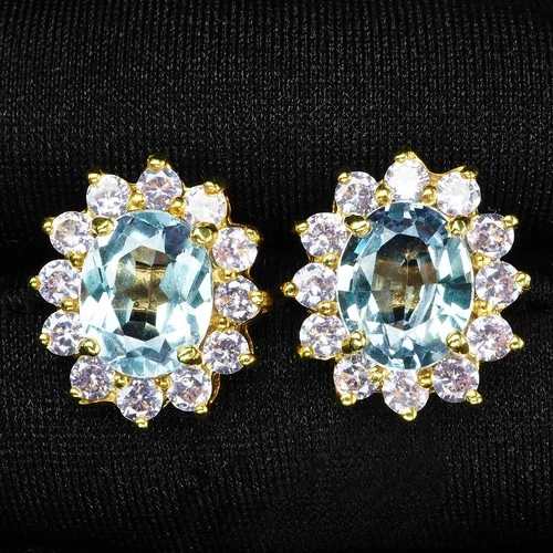 Striking Color Change Alexandrite 5.40Ct 925 Sterling Silver 24K Gold Earrings